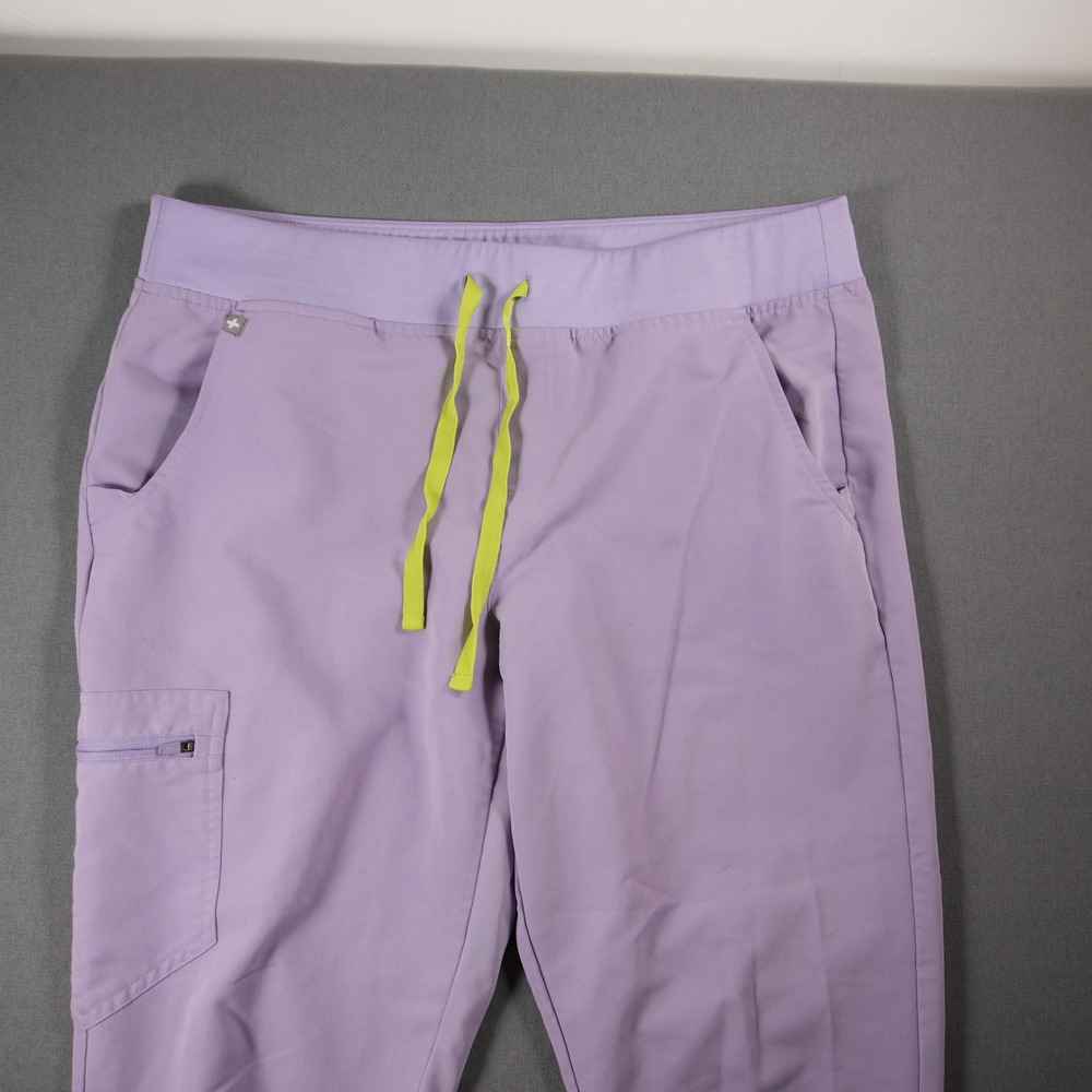 FIGS Zamorra Jogger Women Scrub Pants L Work Medical Purple Yelllow Drawstring - Picture 10 of 13
